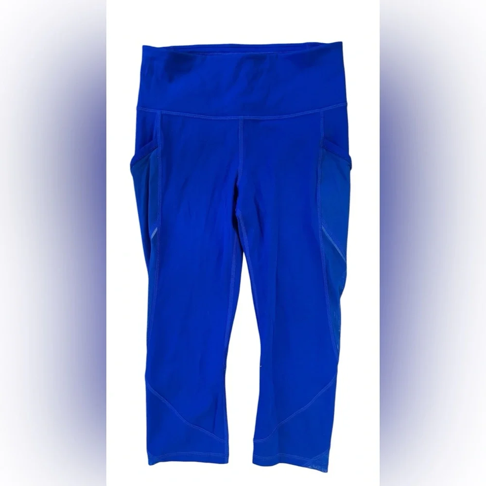 Lululemon Fast as Light Crop 19” Jet Stream Bright Blue Luxtreme Leggings Size 6